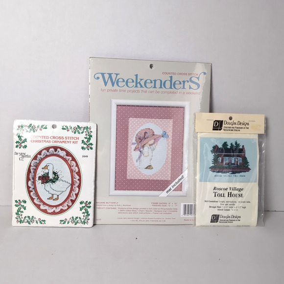 Lot of 3 Cross Stitch Kits JCA Weekenders Douglas Designs The New Berlin Co - Picture 1 of 8